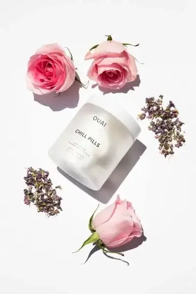 OUAI Chill Pills. Jasmine and Rose Scented Bath Bombs