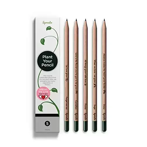 13. Graphite Plantable Pencils with Seeds in Eco-Friendly Wood