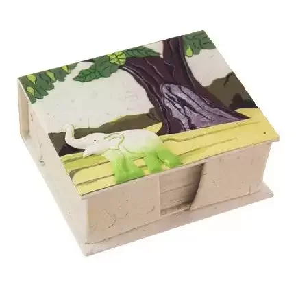 Handmade Elephant Dung Paper Note Box