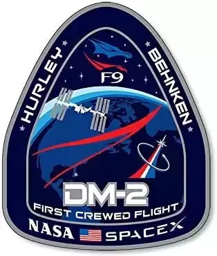 First Crewed Flight Sticker (f9 Dragon Mission spacex Space x Logo NASA)