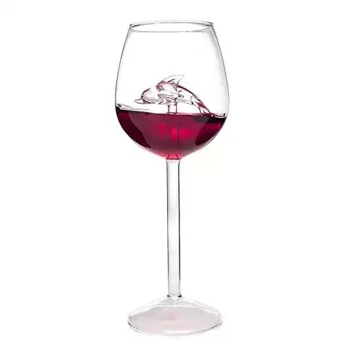 Wine Glass with Dolphin Inside