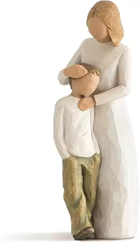 Mother and Son, Sculpted Hand-Painted Figure