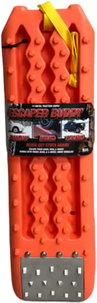 Escaper Buddy Traction Mat with Metal Grips for Sand, Mud, Ice and Snow, 2 Pack