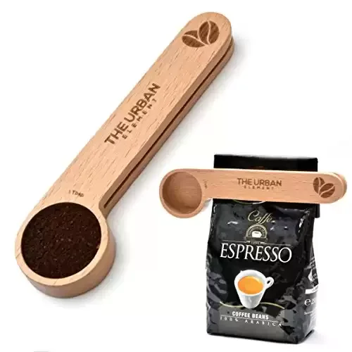 Wooden Coffee Bag Clip and Scoop