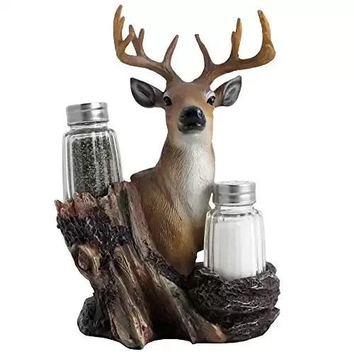 20. Rustic Deer Glass Salt and Pepper Shaker Gift Set for Hunters
