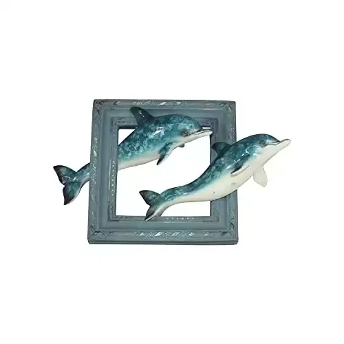 Two Swimming Dolphins 3D Wall Decorative Frame