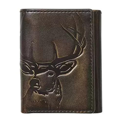 Leather Wallet Gift With Hand Burnished Finish for Hunter