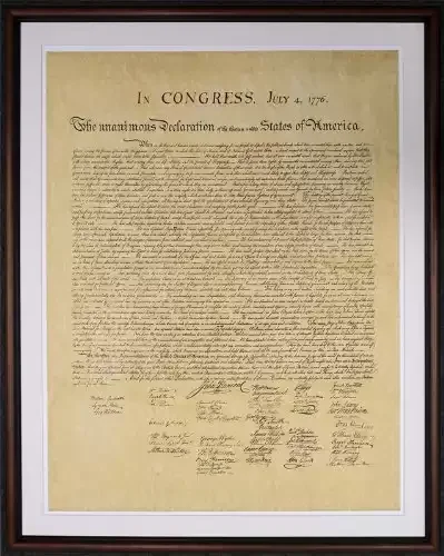 The Declaration of Independence Replica of Historical Document Genuine