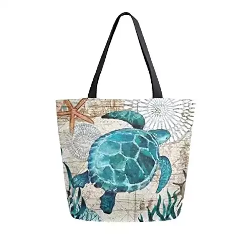 Ocean Turtle Canvas Tote Bag