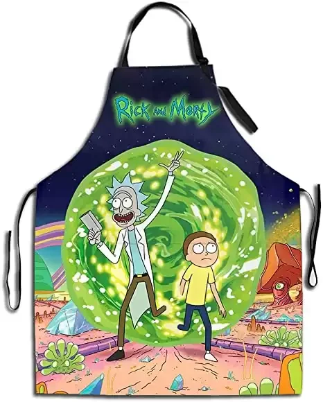 Rick and Morty Apron Adjustable With 2 Pockets
