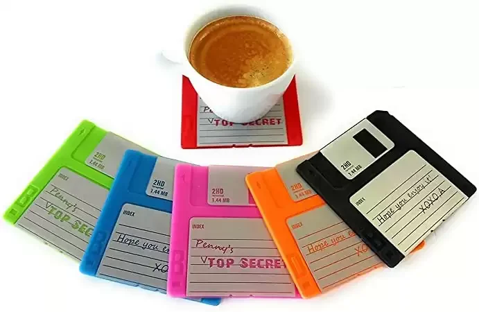 32. Funny Floppy Disk Coasters