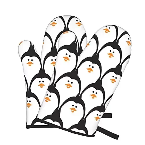 Penguin Oven Mitts Pair