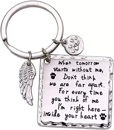 Cat Dog Memorial Gifts Keychain Necklace Loss of Dog Gifts Pet Sympathy Gifts for for Someone Who Lost a Pet