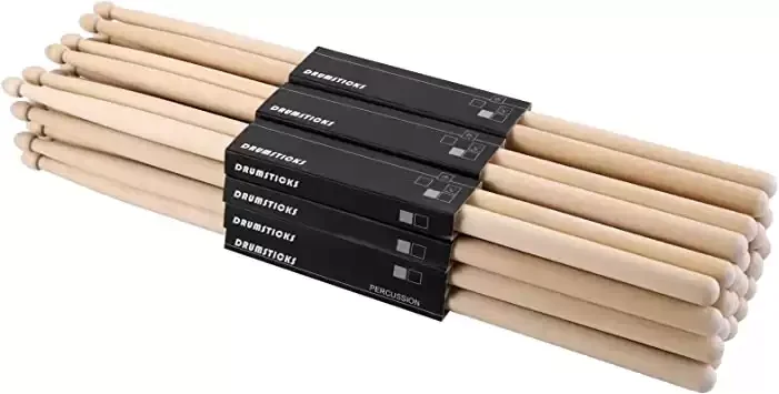 Suwimut 12 Pairs 7A Drum Sticks, Classic Maple Wood Drumsticks