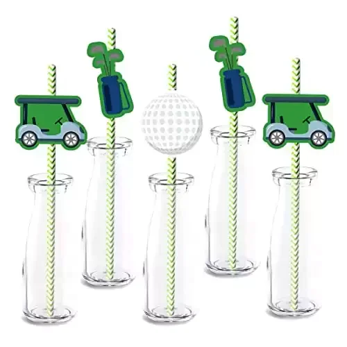 Golf Party Straw Decorations