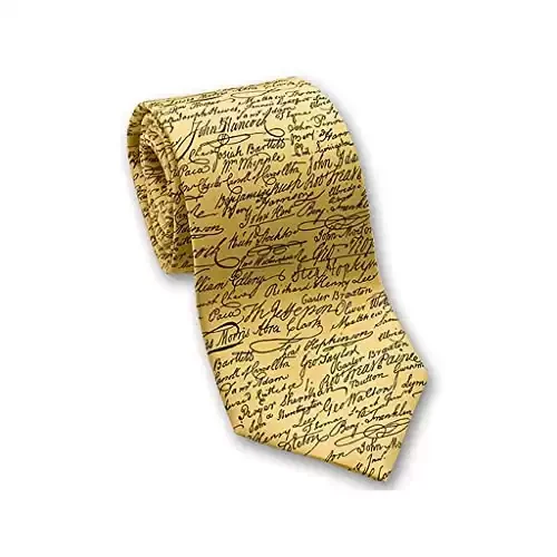 Josh Bach Mens Signatures Declaration of Independence Silk Necktie Made in USA