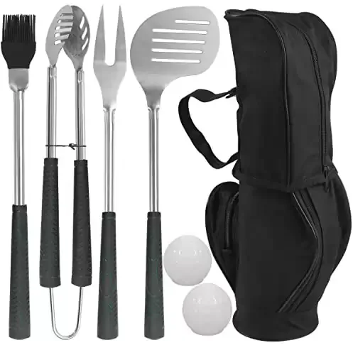 Golf-Club Style Grilling BBQ Accessories Set Gift Idea