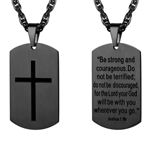 Tag Pendant, Inspirational Cross Necklace