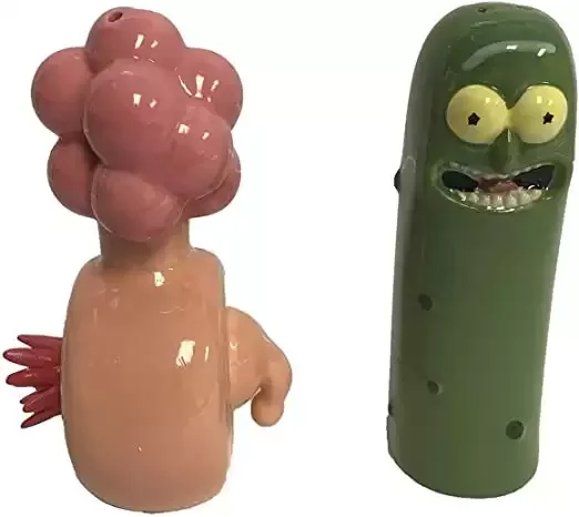 Pickle Rick & Plumbus - Salt and Pepper Shaker Figure Set