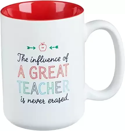 Great Teacher Coffee Mug – White & Red Ceramic Coffee Cup
