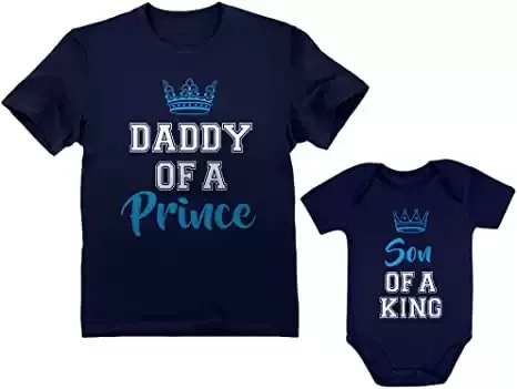 Daddy of a Prince & Son of a King Father & Baby Boy Matching Set Shirt Bodysuit