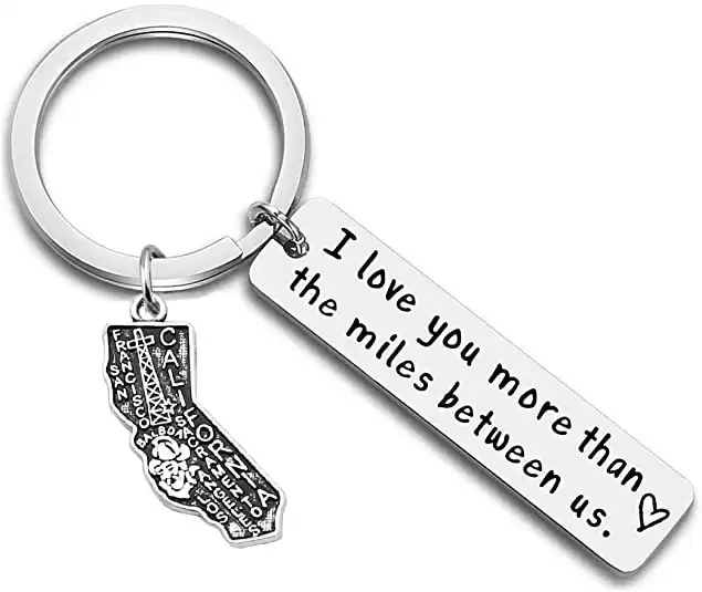 I Love You More Than The Miles Between Us Long Distance Relationship Keychain