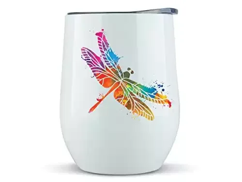 Dragonfly Gifts - Tumbler/ Mug 12oz for Wine, Coffee or Any Drink