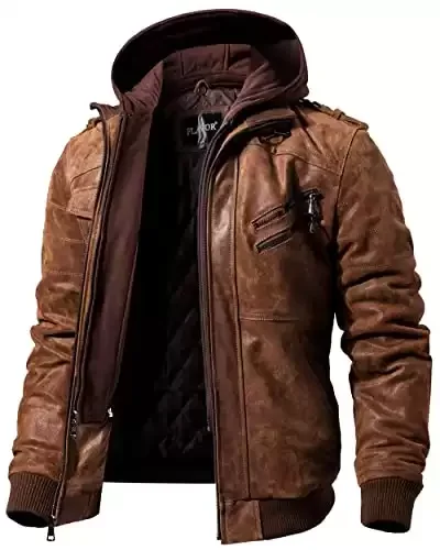 Brown Leather Pilote Flight Jacket