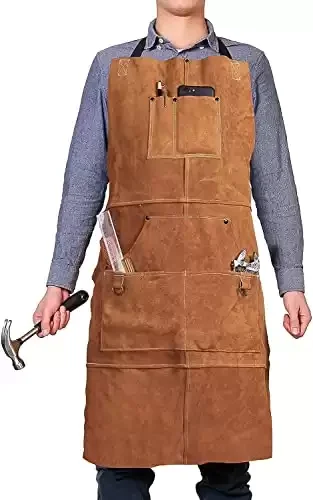 Luxury Leather Welding Apron Heat and Flame Resistant