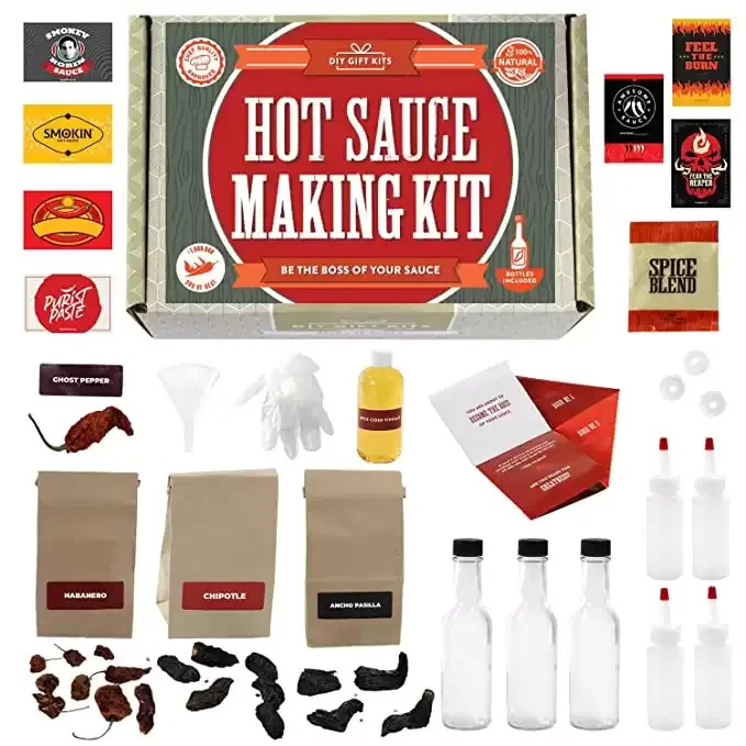 Hot Sauce Kit Full Of Recipes & Bottles!