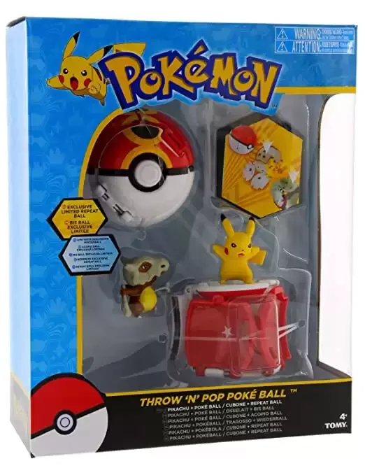 Pokemon Throw Pikachu Pokeball & Cubone Repeat Ball Figure Set