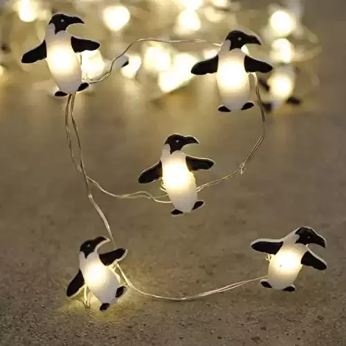 LED Wire Lights Strip with Cute Penguin Shaped Bulbs