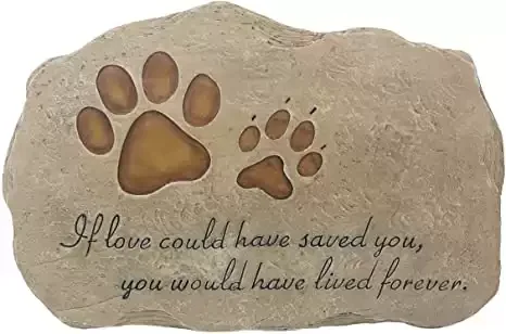 Pet Memorial Stone Grave Marker for Dog or Cat,