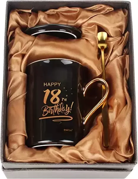 Happy 18th Birthday Gift Coffee Mug Set