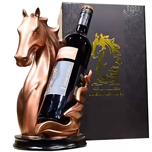 Wine Bottle Holder Rack Horse Statue Decorative Organizer