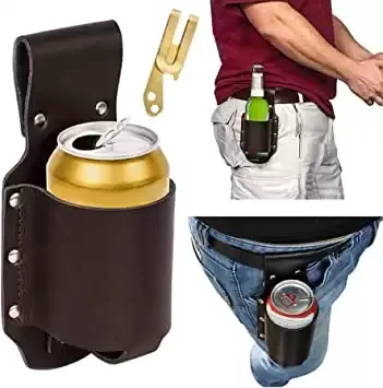 Leather Beer Bottle Holster for Electricians
