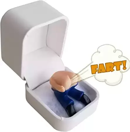 "It Farts When You Open it!" (Engagement ring box containing farting butt, no ring)
