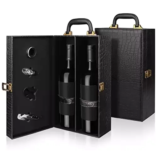 Leather Wine Carrier Box Gift