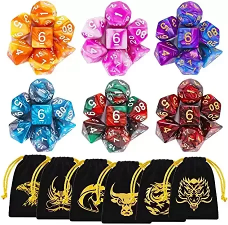 DND Dice Set, for Dungeon and Dragons with Black Pouches