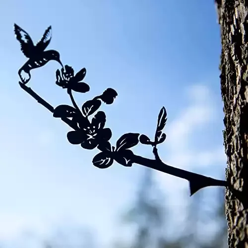 Metal Tree Decor - Hummingbird Silhouette