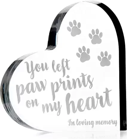 Pet Loss Gifts - Memorial Heart for Dog Or Cat - Dog Memorial Gifts - Pet Memorial Gifts - Loss of Dog Gifts - Cat Memorial Gifts - Dog Remembrance Gift