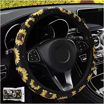 Elastic Sunflower Steering Wheel Cover