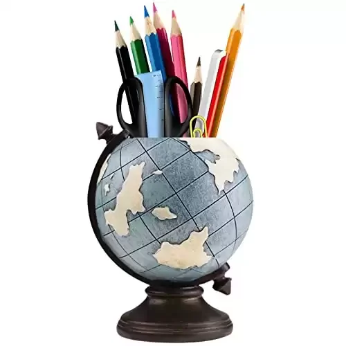 Globe Pen Pencil Holder for Desk