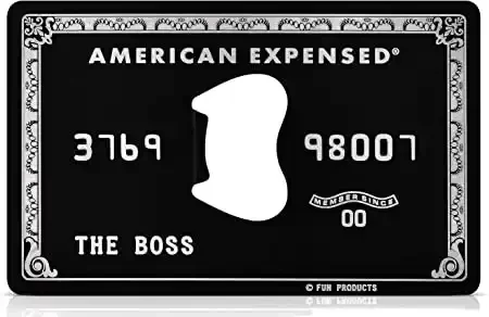 Stainless Steel American Expensed Black Credit Card Bottle Opener