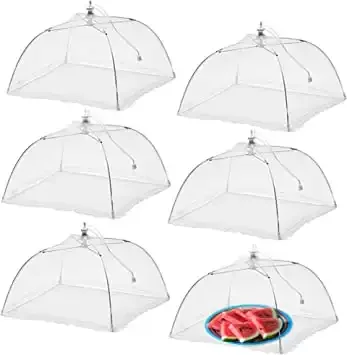 Pop-Up Mesh Food Covers Umbrella for Outdoors, Reusable and Collapsible