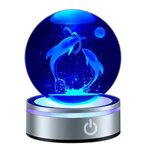 Dolphin Crystal Figurine Lamp