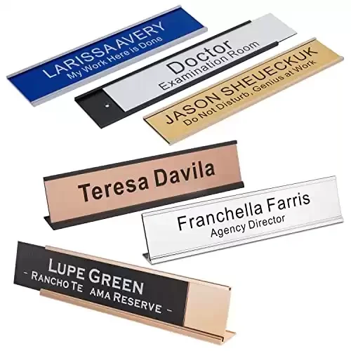 Personalized Office Engraved Name Plate with Holder