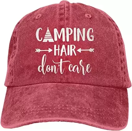 Camping Hair Don't Care 1 Vintage Baseball Cap Classic