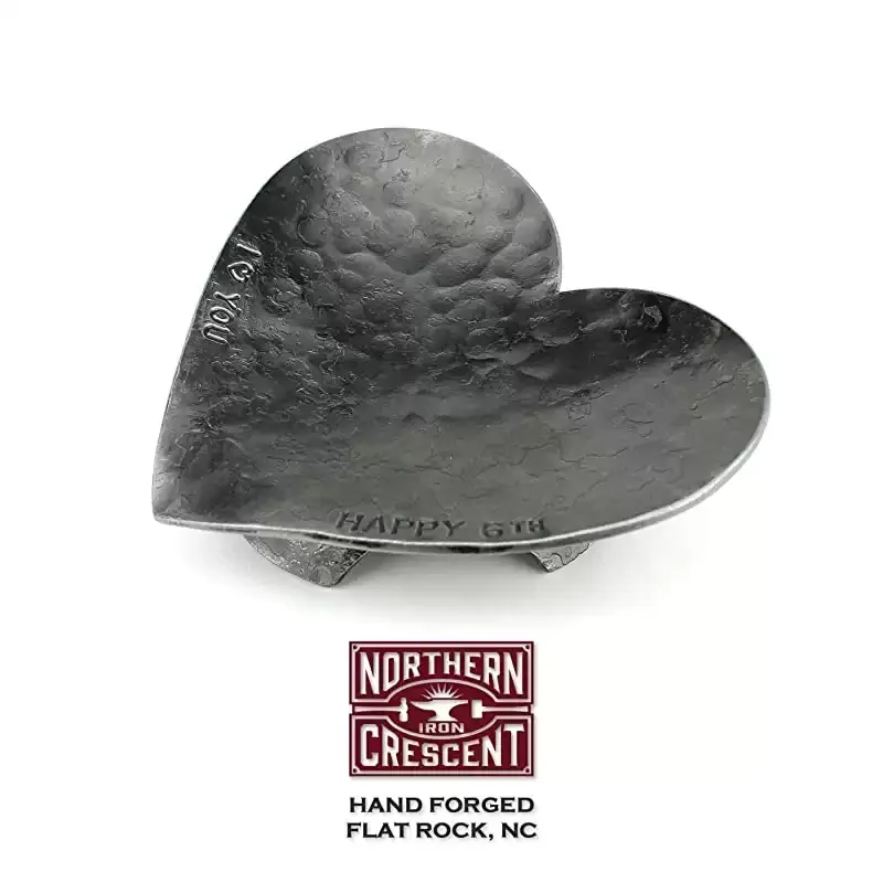 Hand Forged Heart Ring Dish, Anniversary Gift For Her