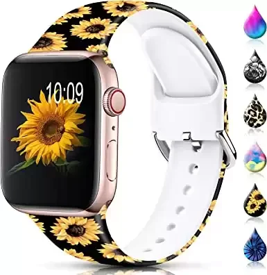 Sport Band Apple Watch, Floral Silicone, Sunflower